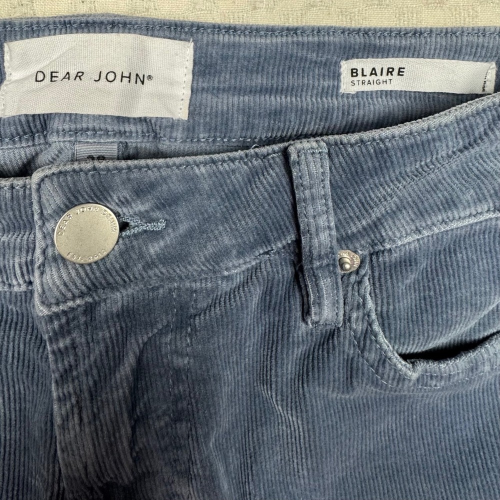 Dear John Blaire Straight Corduroy Pants Womens Size 28 Dusty Blue Stretch - Picture 4 of 11